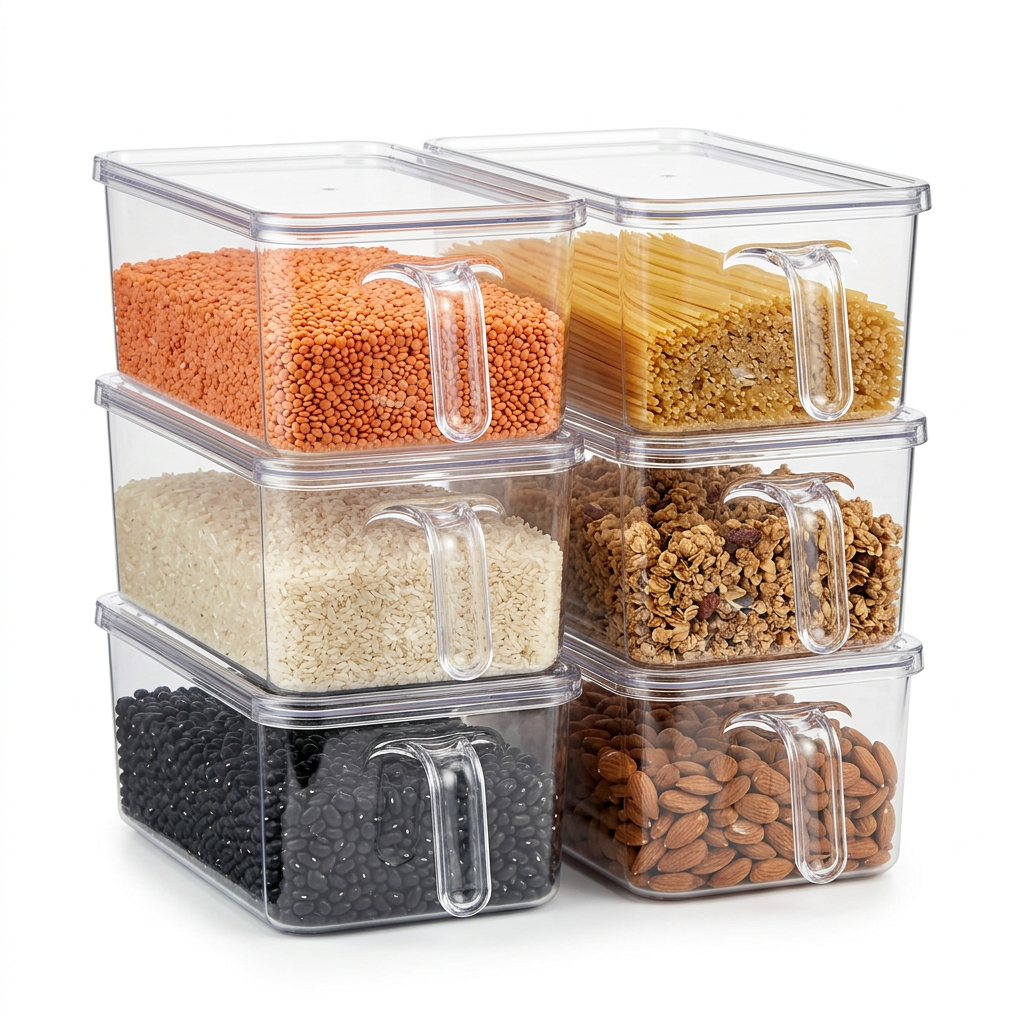 Stackable Pantry Bins — 6 Pieces